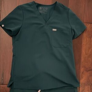 Figs Deep Teal Scrub Top